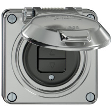 UP-Storentaster ELEMENT 1P 2 Tasten mit Deckel aluminium