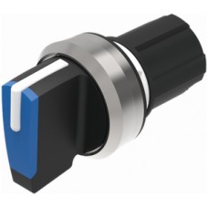 EB-Drehschalter/-taster EAO45 imp.-0-rast. blau, Ring sandgrau