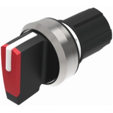 EB-Drehschalter/-taster EAO45 imp.-0-rast. rot, Ring sandgrau