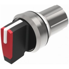 EB-Drehschalter/-taster EAO45 rast.-0-imp. rot, Ring silber