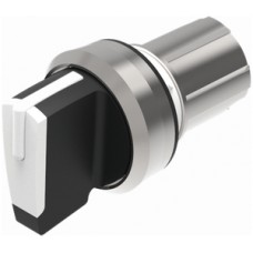 EB-Drehschalter/-taster EAO45 rast.-0-imp. weiss, Ring silber