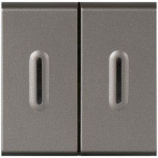 Leucht-Wippschalter 2M 3+3/1L 10A Mosaic magnesium 2xLS 2 Linsen mit LED