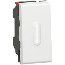 Leucht-Wippschalter 1M 3/1L 10A  weiss Mosaic LSKS Linse ohne LED