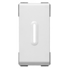 Leucht-Wippschalter 1M 3/1L 10A  weiss Mosaic KS Linse LED weiss 22.5x45