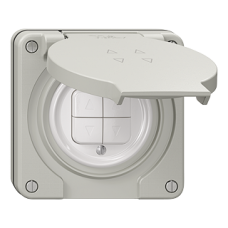 NUP-Storentaster Feller NEVO 2-Kanal 87x87 mm lichtgrau