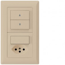 UP-Kombination KLI Gr.I-I, vertikal, Storenschalter + Kombi S3/Typ 13 beige