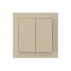 Drucktaster,2xA-R/1L,beige Einsatz,kallysto,10A,60x60mm