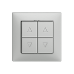 Frontset zu Storenschalter/-taster,EDIZIOdue,60x60mm,4 Druckknöpfe