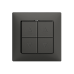 Frontset zu Storenschalter/-taster,EDIZIOdue,60x60mm,4 Druckknöpfe