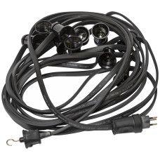 Illuminations-Girlande mit 10 Fassungen E27 T12 10m schwarz
