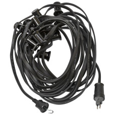 Illuminations-Girlande mit 15 Fassungen E27 T12 15m schwarz