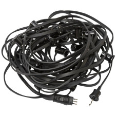 Illuminations-Girlande mit 25 Fassungen E27 T12 25m schwarz