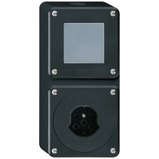 AP-Kombination Hager robusto I-I vertikal 3/1L+Typ 15 ohne Abdeckung schwarz AP-Kombination Hager robusto I-I vertikal 3/1L+Typ 15 ohne Abdeckung schwarz