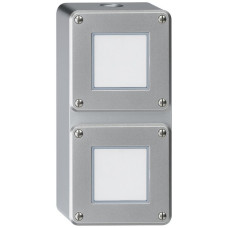 AP-Kombination Hager robusto IP55 I-I vertikal S3/1L+S3/1L aluminium