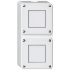 AP-Kombination Hager robusto IP55 I-I vertikal S3/1L+S3/1L weiss