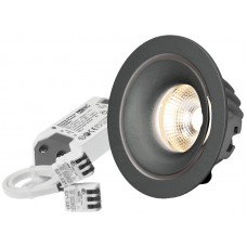 EB-LED-Spot maxLUCE MOON 8W 230V 650lm 3000K Loch-Ø80mm schwarz 36° IP44