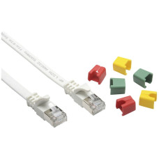 Patchkabel RJ45 Ceconet Slim Kat.6A U/FTP flach kodierbar weiss 25m