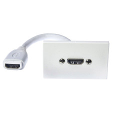 Steckdose FLF HDMI female/ female Kabelpeitsche 0.1m weiss