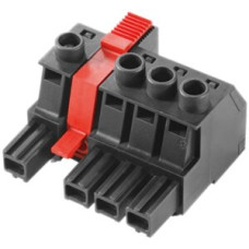 Buchsenstecker Weidmüller BUZ IT Rastflansch 10,16mm 4L versilbert schwarz - 1 Stück
