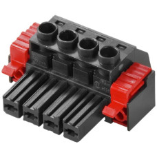 Buchsenstecker Weidmüller BVF HP Rastflansch 7,62mm 3L verzinnt schwarz - 1 Stück