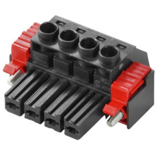 Buchsenstecker Weidmüller BVF HP Schraub-/Rastflansch 7,62mm 3L verzinnt schwarz  - 1 Stück