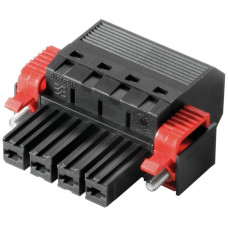 Buchsenstecker Weidmüller BVF HP Schraub-/Rastflansch 7,62mm 5L verzinnt schwarz - 1 Stück