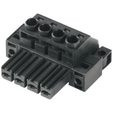 Buchsenstecker Weidmüller BVF HP Schraub-/Rastflansch/Kupplung 7,62mm 3L schwarz - 1 Stück