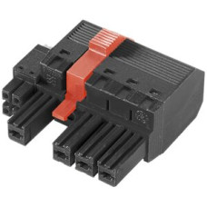 Buchsenstecker Weidmüller BVF Hybrid Mittelflansch 7,62mm 4L verzinnt schwarz - 1 Stück