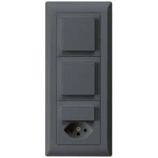 UP-Kombination kallysto.line Gr.I-I-I vertikal 2xSchalter S3+S3/Typ 13 anthrazit KML