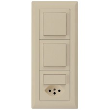 UP-Kombination kallysto.line Gr.I-I-I vertikal 2xSchalter S3+S3/Typ 13 beige KML