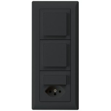 UP-Kombination kallysto.line Gr.I-I-I vertikal 2xSchalter S3+S3/Typ 13 schwarz KML