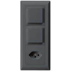UP-Kombination kallysto.line Gr.I-I-I vertikal 2xSchalter S3+Typ 13 anthrazit KML