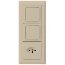 UP-Kombination kallysto.line Gr.I-I-I vertikal 2xSchalter S3+Typ 13 beige KML