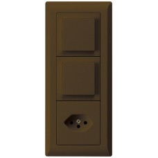 UP-Kombination kallysto.line Gr.I-I-I vertikal 2xSchalter S3+Typ 13 braun KML