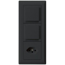 UP-Kombination kallysto.line Gr.I-I-I vertikal 2xSchalter S3+Typ 13 schwarz KML