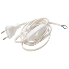 Anschlusskabel ELBRO PVC 2.5A 230V 2x0.75mm² Stecker T11 Schnurschalter 1.5m weiss