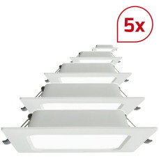 EB-LED-Deckenleuchte DOTLUX SQUAREeco 16W 1280lm 830 175x175mm weiss 5er Set
