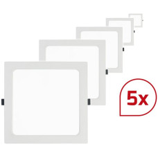 EB-LED-Deckenleuchte DOTLUX SQUAREeco 16W 1280lm 840 175x175mm weiss 5er Set