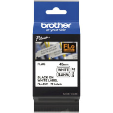 Schriftbandkassette Brother FLE-2511 45x21mmx72 Stück weiss-schwarz