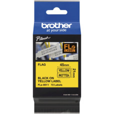 Schriftbandkassette Brother FLE-6511 45x21mmx72 Stück gelb-schwarz