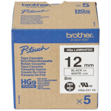 Schriftbandkassette Brother HGe 12mmx8m weiss-schwarz