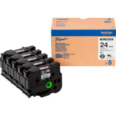 Schriftbandkassette Brother HGe 24mmx8m schwarz-si metallic