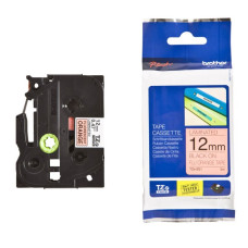 Schriftbandkassette Brother TZe 12mmx5m orange-schwarz