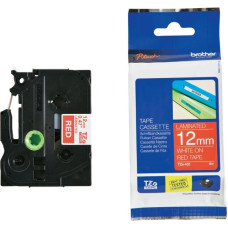 Schriftbandkassette Brother TZe 12mmx8m rot-weiss