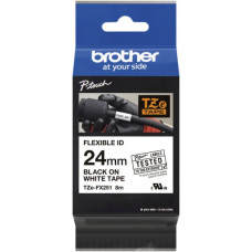 Schriftbandkassette Brother TZe-FX251 Flex 24mmx8m weiss-schwarz