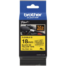 Schriftbandkassette Brother TZe-FX641 18mmx8m schwarz-gelb