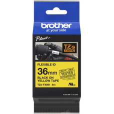 Schriftbandkassette Brother TZe-FX661 36mmx8m gelb-schwarz