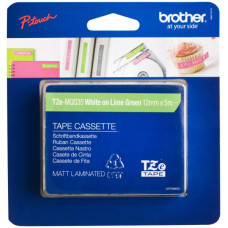 Schriftbandkassette Brother TZe-MQG35 12mmx5m weiss-grün
