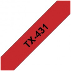 Schriftbandkassette TX 12mmx8m rot-schwarz