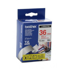 Schriftbandkassette TZe 36mm x 8m weiss-rot